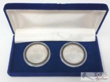 (2) 1999-2000 .999 Fine Silver American Eagle Dollars,