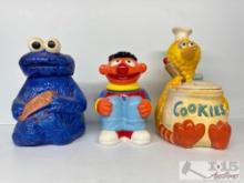 (3) Sesame Street Cookie Jars