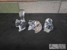 (3) Baccarat Crystal Paperweight