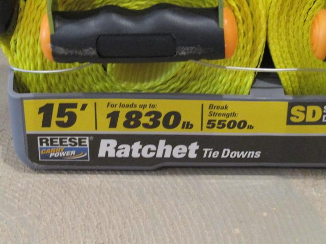 Reese 15ft. 2 pack Ratchet tie down set