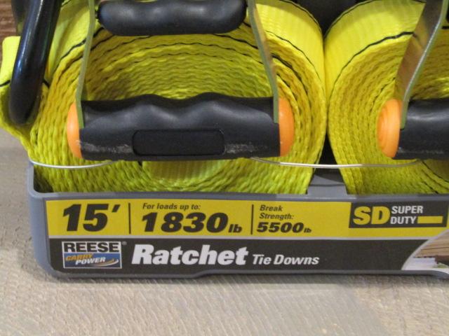 Reese 15ft. 2 pack Ratchet tie down set