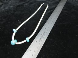 Nugget Style Vintage Turquoise Stone Bead Necklace