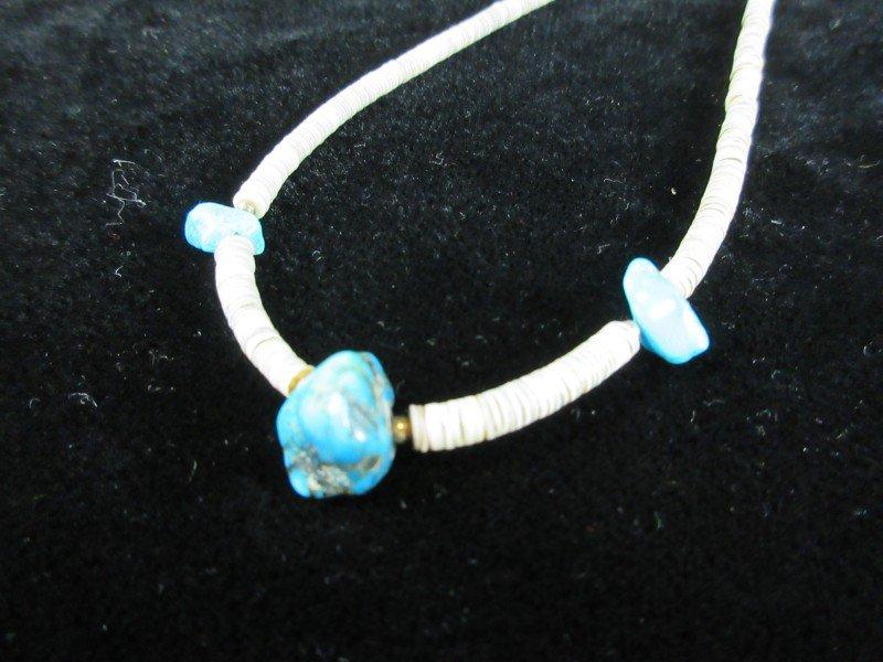 Nugget Style Vintage Turquoise Stone Bead Necklace