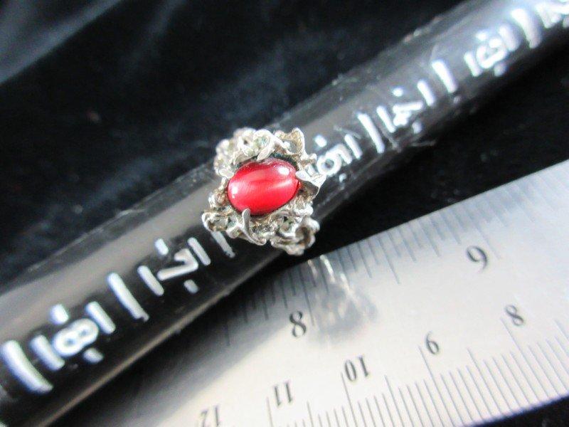 Red Linde Stone Sterling Silver Ring