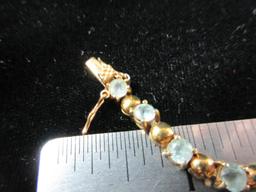 Aquamarine Gemstone Gold Over .925 Silver Tennis Bracelet