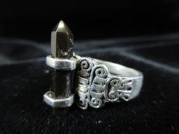 Vintage Sterling Silver Crystal Like Stone Ring