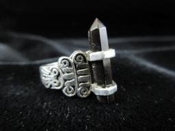 Vintage Sterling Silver Crystal Like Stone Ring