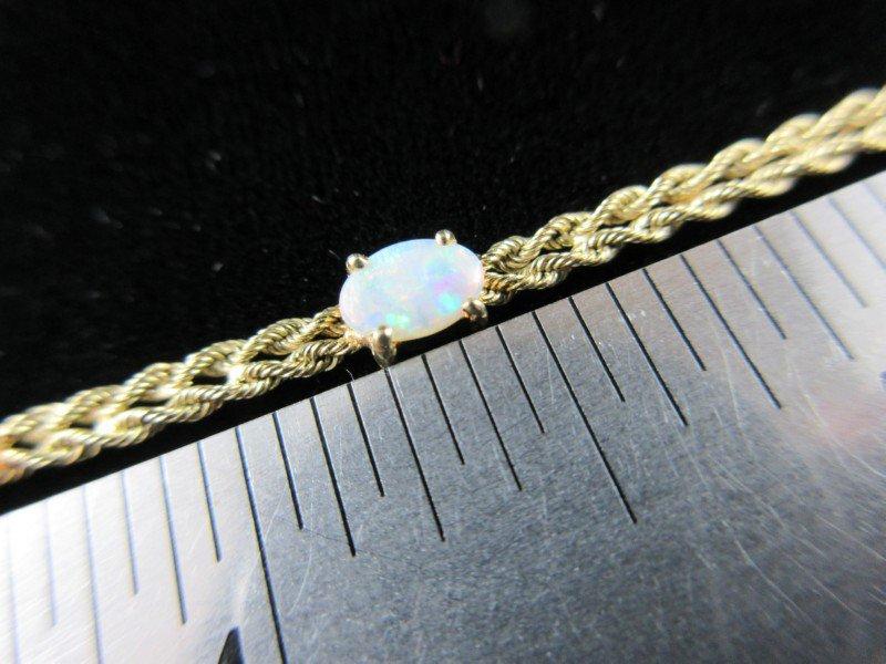 14K Yellow Gold Opal Gemstone Bracelet