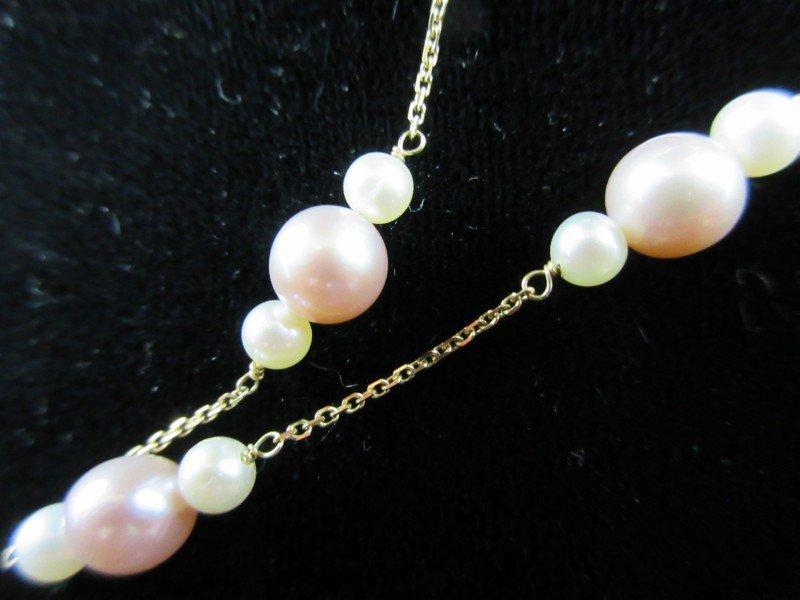 14K Yellow Gold Fresh Water Pearl Necklace. Nice!