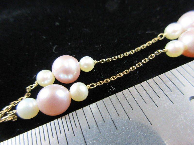 14K Yellow Gold Fresh Water Pearl Necklace. Nice!