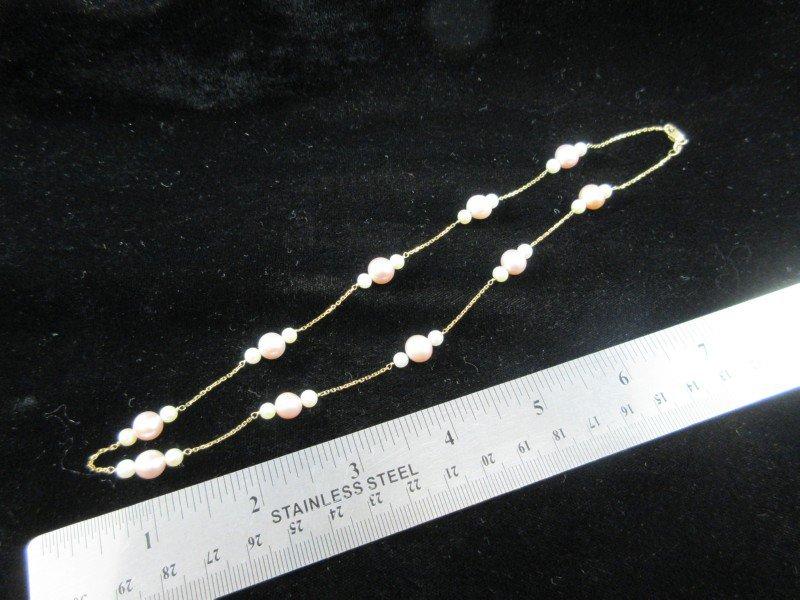 14K Yellow Gold Fresh Water Pearl Necklace. Nice!