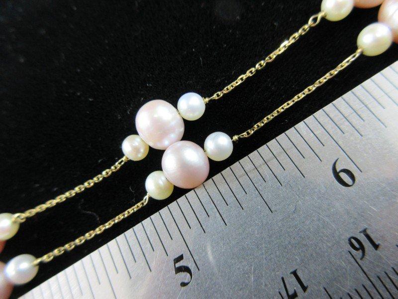 14K Yellow Gold Fresh Water Pearl Necklace. Nice!