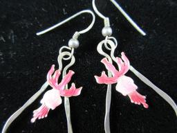 Enamel Sterling Silver Themed Dangle Earrings