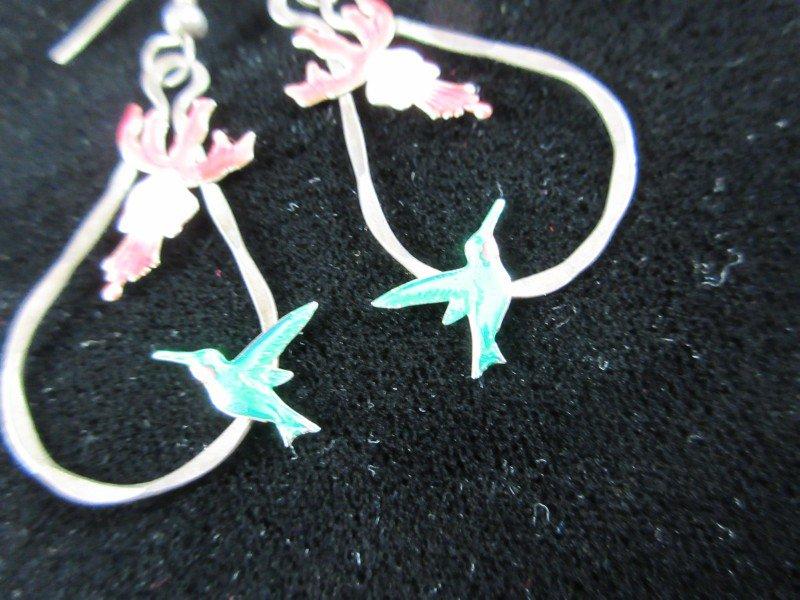 Enamel Sterling Silver Themed Dangle Earrings