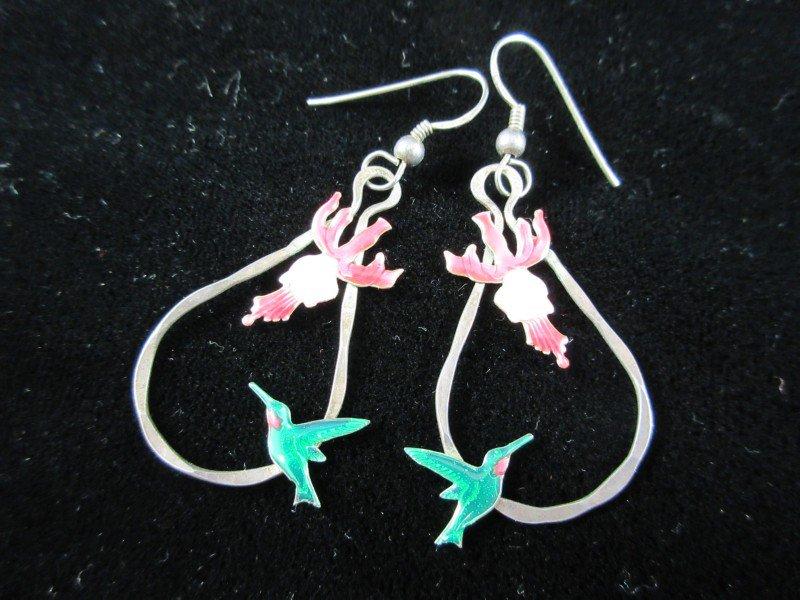 Enamel Sterling Silver Themed Dangle Earrings