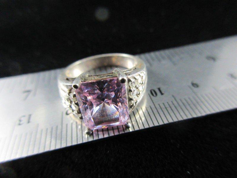 Sterling Silver Large Purple Stone Ring