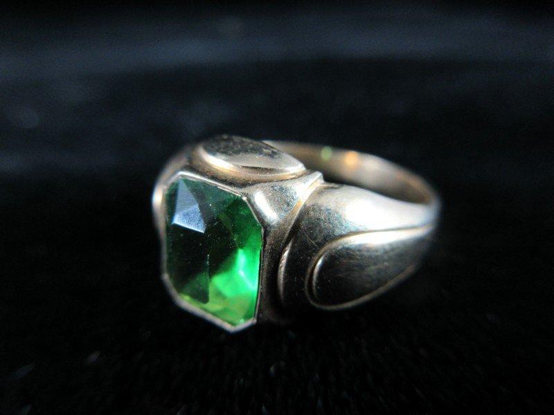 Green Gemstone 10K Gold Vintage Ring