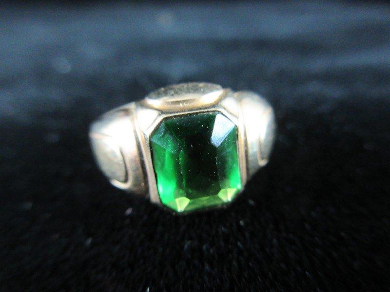 Green Gemstone 10K Gold Vintage Ring