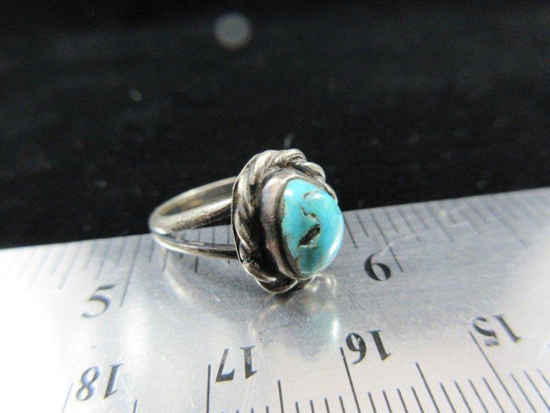 Vintage Turquoise Stone Sterling Silver Ring