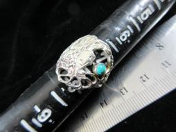 Fantasy Style Sterling Silver Turquoise Stone Ring