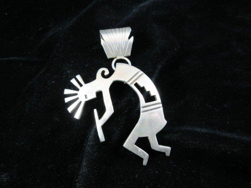 Large Native American Dancer Pendant: Sterling Silver