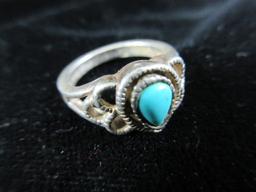 Turquoise Stone Vintage Sterling Silver Ring