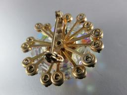 Vintage Aurora Crystal Broach