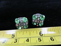 Vintage Green Rhinestone earrings