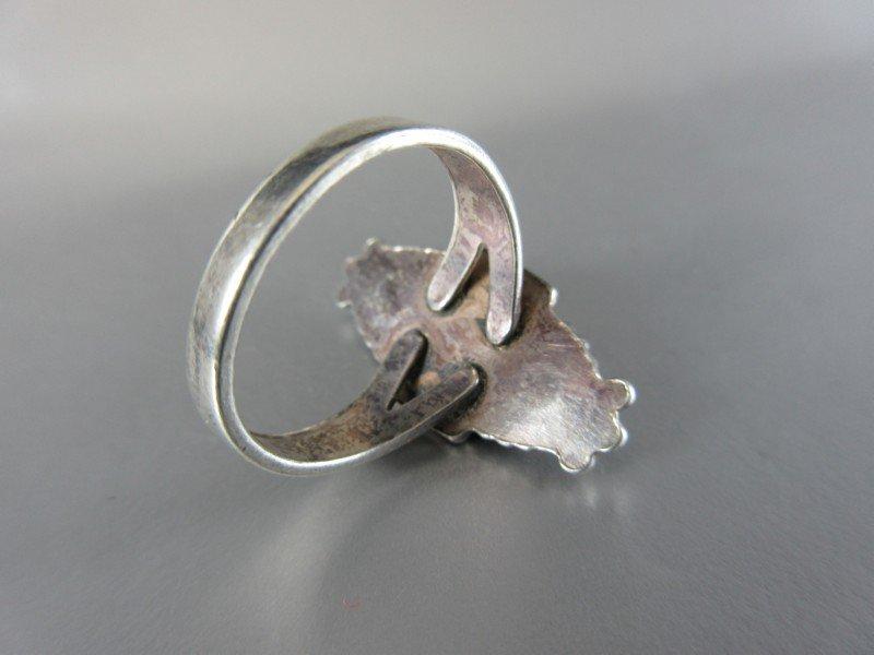 Large Natural Stone Sterling Silver Ring