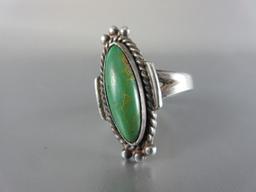 Large Natural Stone Sterling Silver Ring