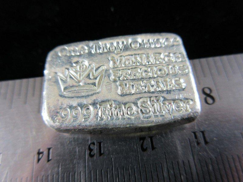 One troy oz .999 Fine Silver