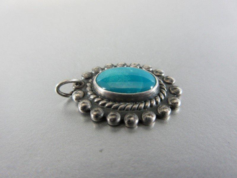 Pendant. Turquoise Stone Sterling Silver