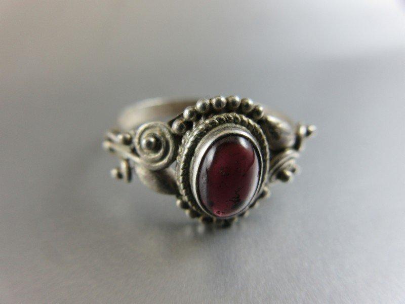 Garnet Gemstone Sterling Silver Ring