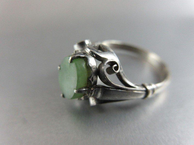 Jade Stone Sterling Silver Ring