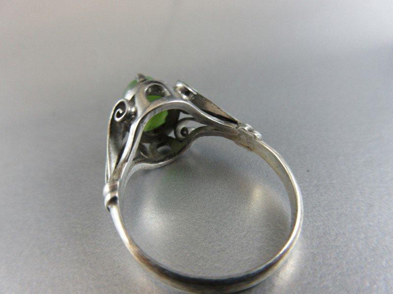 Jade Stone Sterling Silver Ring