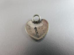 Old Heart Charm Sterling