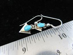 Turquoise Stone Sterling Silver Earrings