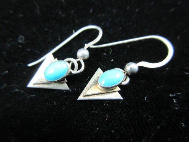 Turquoise Stone Sterling Silver Earrings