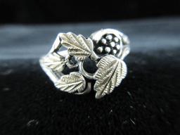 Sterling Silver Gold Leaf Ring
