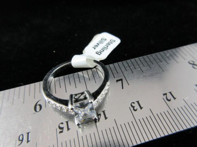 CZ Center Stone Sterling Silver Ring