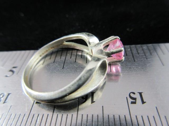 Pink Gemstone Sterling Silver Ring