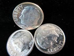 1963-64 Silver Dimes In BU Condition