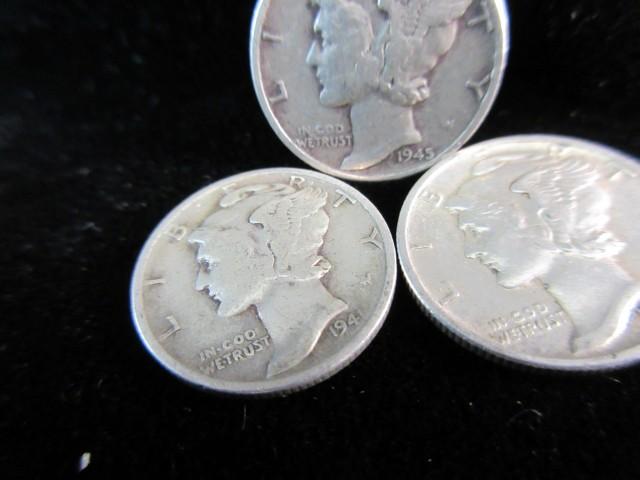 Mercury Dime Lot of Three 41-45-43