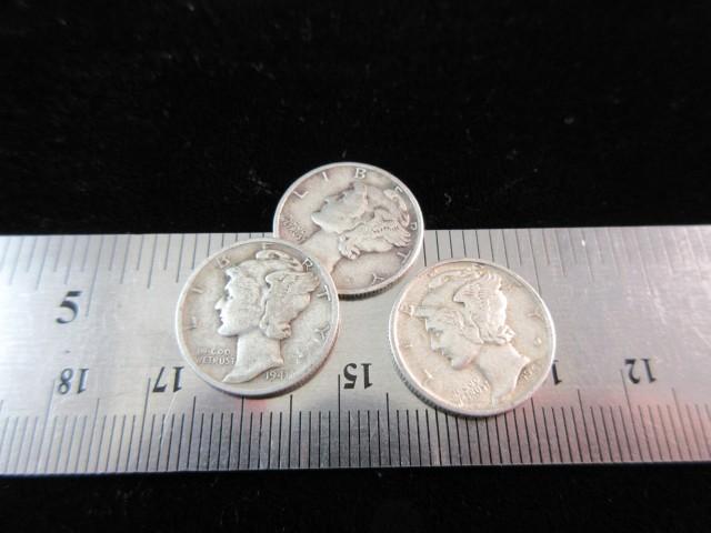 Mercury Dime Lot of Three 41-45-43