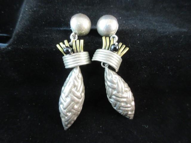 Super 4” Vintage Custom Sterling Silver Dangle Earrings