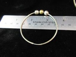 Vintage 2” Hoop Bead Accent Earrings