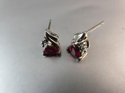 14K White Gold Gemstone Earrings