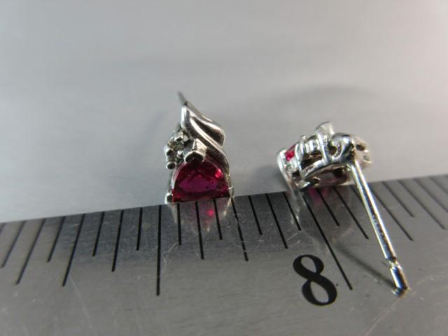 14K White Gold Gemstone Earrings