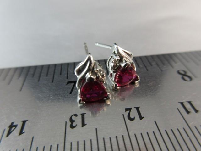 14K White Gold Gemstone Earrings