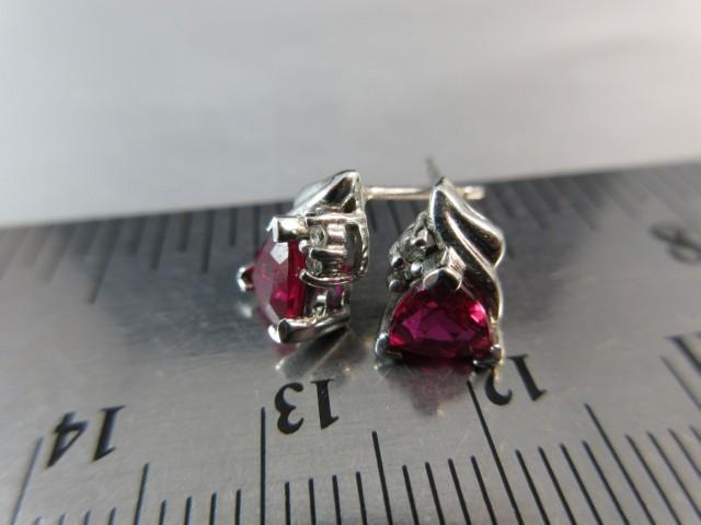 14K White Gold Gemstone Earrings